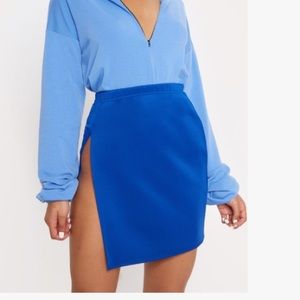 COBALT SCUBA EXTREME SIDE SPLIT MINI SKIRT
